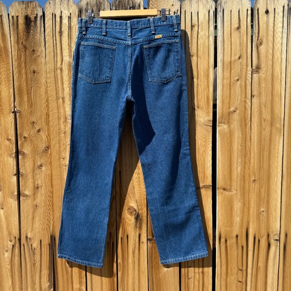 Vintage 90s Rustler High Waist Straight Leg Denim Blue Jeans | Size 31 X 30 - Picture 7 of 9